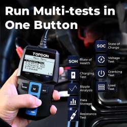 TOPDON BT100 Testeur de batterie de voiture 12 V Testeur de charge, 100-2000 CCA Testeur d'alternateur automobile Analyseur de batterie automatique numérique Testeur de système de démarrage de charge pour voiture camion moto ATV SUV bateau yacht TOPDON BT100 Testeur de batterie de voiture 12 V Testeur de charge, 100-2000 CCA Testeur d'alternateur automobile Analyseur de batterie automatique numérique Testeur de système de démarrage de charge pour voiture camion moto ATV SUV bateau yacht
