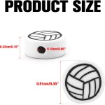 100 pièces de perles de volley-ball 9 mm/0,35'' en forme de balle de sport, breloques d'espacement souples faites à la main en argile polymère pour collier, bracelet, bijoux, boucles d'oreilles, pinces à cheveux, fournitures de fabrication artisanale, acc