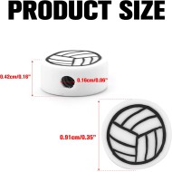 100 pièces de perles de volley-ball 9 mm/0,35'' en forme de balle de sport, breloques d'espacement souples faites à la main en argile polymère pour collier, bracelet, bijoux, boucles d'oreilles, pinces à cheveux, fournitures de fabrication artisanale, acc