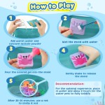 Kit de jouets magiques elfe de l'eau, kit de gel d'eau pour animaux de compagnie, 20 gels et 24 moules, fabriquez vos propres jouets sensoriels Squishies pour enfants, fabricant de squishy, ​​animaux aquatiques, bricolage de Pâques, cadeaux de Pâques pour