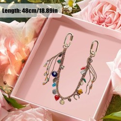 Chaîne perlée corde tressée porte-clés pour sac à main sac à dos accessoires pour sac sac à main accessoires pour femmes Chaîne perlée corde tressée porte-clés pour sac à main sac à dos accessoires pour sac sac à main accessoires pour femmes