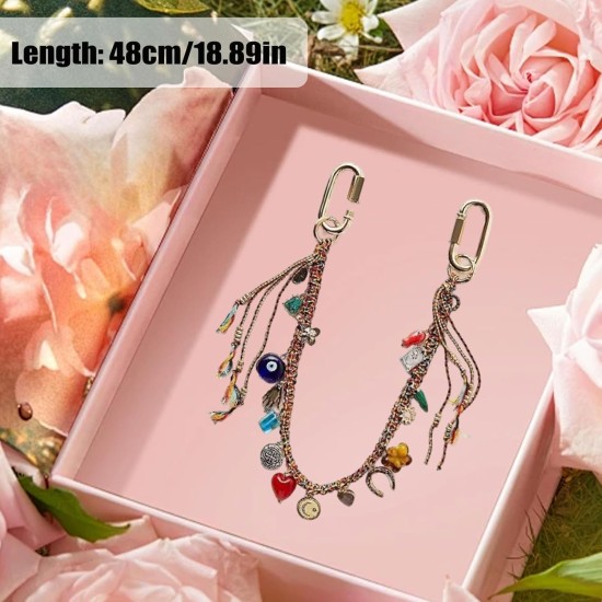 Chaîne perlée corde tressée porte-clés pour sac à main sac à dos accessoires pour sac sac à main accessoires pour femmes