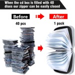 Étui pour CD, 40 capacités, porte-CD/DVD, portefeuille en plastique dur pour disque DVD, classeur de rangement pour voiture, maison, bureau, voyage (noir)