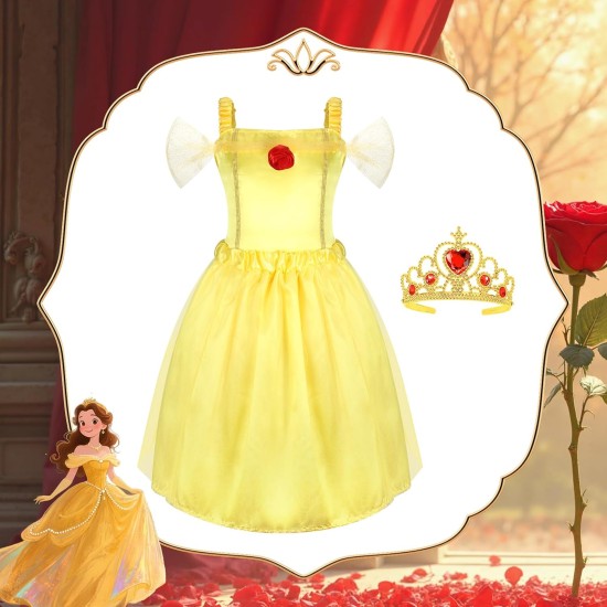 Vêtements de princesse pour petites filles : costume de princesse pour filles en bas âge, jouets pour filles de 3, 4, 5, 6 ans, cadeaux d'anniversaire, cadeau de Noël.