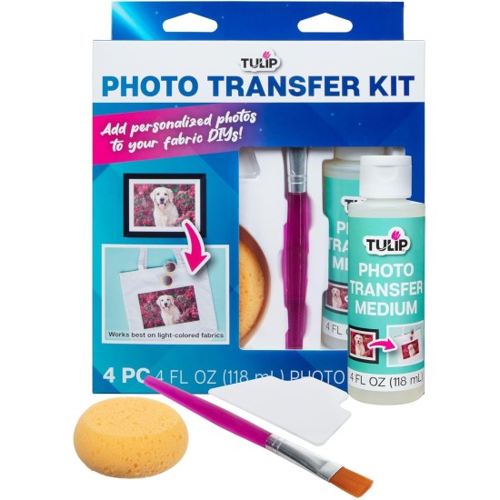 Kit de transfert de photos Tulip pour tissu, kit tout-en-un et facile à utiliser, 4 pièces