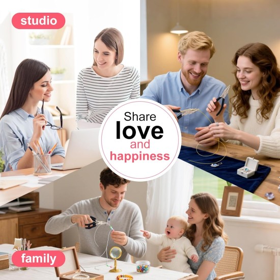 Pince à bijoux 2 en 1 et outil de bouclage de fil, pince de fabrication de bélière en acier à haute teneur en carbone avec mâchoires réglables de 2 à 9 mm, fournitures professionnelles pour la fabrication de bijoux