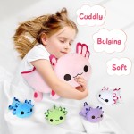 KMUYSL Jouets en peluche Axolotl pour garçons et filles âgés de 0 1 2 3 4 5 6 7 8 ans et plus - Animal en peluche Axolotl maman avec 4 bébés axolotls dans son ventre, cadeaux d'anniversaire de Noël pour bébé, tout-petit, enfants