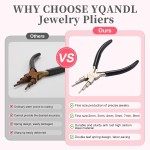 Pince à bijoux 2 en 1 et outil de bouclage de fil, pince de fabrication de bélière en acier à haute teneur en carbone avec mâchoires réglables de 2 à 9 mm, fournitures professionnelles pour la fabrication de bijoux