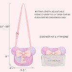 mibasies Porte-monnaie pour fille - Cadeaux d'anniversaire pour filles de 3 à 8 ans - Jouets pour 2 à 4 ans - Arc-en-ciel violet - Lettre E