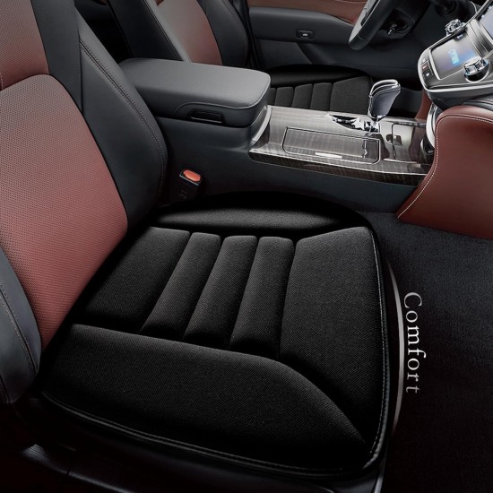 kingphenix Coussin de siège de voiture avec mousse à mémoire de forme confortable de 3,1 cm, coussin de siège pour voiture et chaise de bureau (noir) kingphenix Coussin de siège de voiture avec mousse à mémoire de forme confortable de 3,1 cm, coussin de siège pour voiture et chaise de bureau (noir)