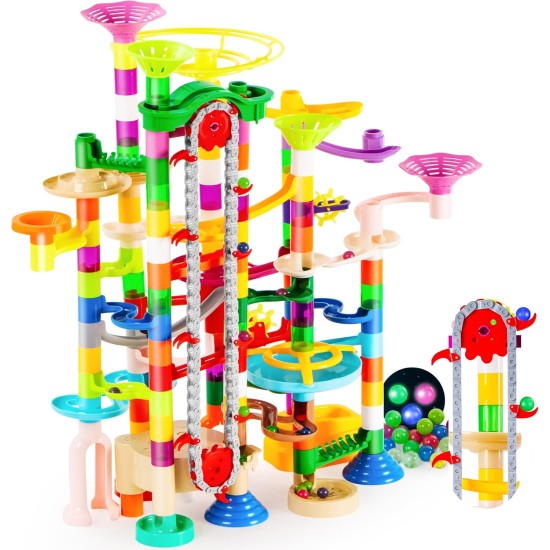JOYIN 236 pièces piste de billes lumineuses avec ascenseur motorisé - blocs de construction jouets avec 30 billes en plastique phosphorescentes, jouet STEM pour garçons et filles, cadeau d'anniversaire, panier de Pâques JOYIN 236 pièces piste de billes lumineuses avec ascenseur motorisé - blocs de construction jouets avec 30 billes en plastique phosphorescentes, jouet STEM pour garçons et filles, cadeau d'anniversaire, panier de Pâques