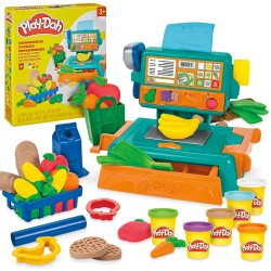 Play-Doh Caisse enregistreuse, 23 accessoires alimentaires, cadeaux de Pâques pour garçons et filles, loisirs créatifs pour enfants à partir de 3 ans (exclusivité Amazon)