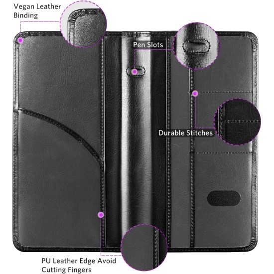 CoBak Support d'immatriculation et d'assurance de voiture – Boîte à gants de véhicule, organisateur de voiture, étui d'accessoires de compartiment de camion avec fermeture magnétique pour permis de conduire, cartes