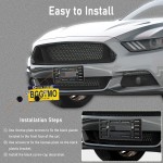 BGGTMO Support de plaque d'immatriculation - Kit de montage de plaque d'immatriculation avant, adaptateur universel de montage de cadre d'étiquette de pare-chocs de voiture avec bouchon à vis en acier inoxydable, attaches de câble