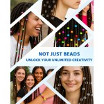 FIVEIZERO 260 pièces de perles de cheveux à grand trou, perles de poney en acrylique 10x12mm pour tresses de cheveux, paquet en vrac-couleurs mélangées pour bracelets et bricolage