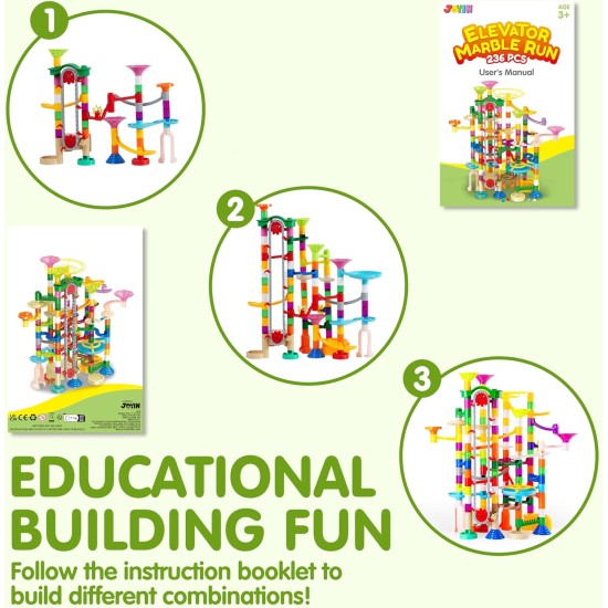 JOYIN 236 pièces piste de billes lumineuses avec ascenseur motorisé - blocs de construction jouets avec 30 billes en plastique phosphorescentes, jouet STEM pour garçons et filles, cadeau d'anniversaire, panier de Pâques JOYIN 236 pièces piste de billes lumineuses avec ascenseur motorisé - blocs de construction jouets avec 30 billes en plastique phosphorescentes, jouet STEM pour garçons et filles, cadeau d'anniversaire, panier de Pâques