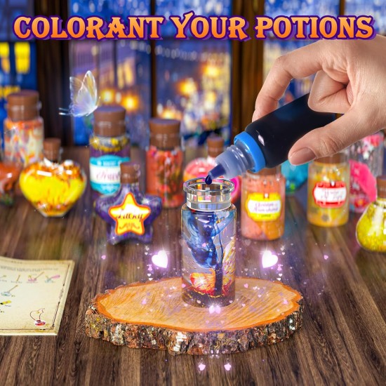 Kit de potions magiques pour filles – Kit de potions féeriques 22 potions, kit de mélange magique pour enfants de 6, 7, 8, 9, 10, 12 ans et plus, kit de fabrication de potions mystérieuses, kit d'artisanat, cadeaux, jouets pour Noël, Halloween, anniversai