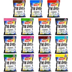 Kit de poudre de teinture pour cravates, 15 couleurs de teinture pour vêtements, teinture de couleur pour tissu, teintures permanentes et résistantes au lavage, teintures créatives pour vêtements (15 couleurs, 2 OZ)