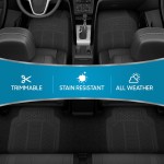 BDK Tapis de sol 4 pièces toutes saisons avec design universel, tapis de sol en caoutchouc durable avec crêtes de capture, imperméable pour voitures, camions, SUV (noir)