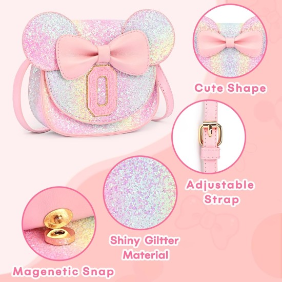 mibasies Porte-monnaie pour fille - Cadeaux d'anniversaire pour filles de 3 à 8 ans - Jouets pour 2 à 4 ans - Arc-en-ciel pailleté - Lettre O mibasies Porte-monnaie pour fille - Cadeaux d'anniversaire pour filles de 3 à 8 ans - Jouets pour 2 à 4 ans - Arc-en-ciel pailleté - Lettre O