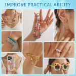 1400 pièces de perles de lettres, perles de l'alphabet en acrylique de 4x7mm, perles pour la fabrication de bijoux et de bracelets, dans une boîte de 28 grilles (blanc et noir)