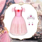 Vêtements de princesse pour petites filles : costume de princesse pour filles en bas âge, jouets pour filles de 3, 4, 5, 6 ans, cadeaux d'anniversaire, cadeau de Noël.