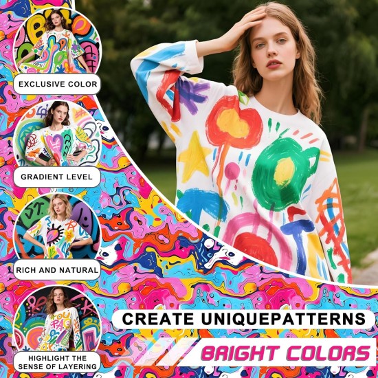 Kit de poudre de teinture pour cravates, teinture pour vêtements 9 couleurs, teinture de couleur pour tissu, teintures en poudre permanentes et résistantes au lavage, teintures créatives pour vêtements (9 couleurs, 2 OZ)