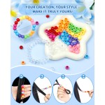 FIVEIZERO 260 pièces de perles de cheveux à grand trou, perles de poney en acrylique 10x12mm pour tresses de cheveux, paquet en vrac-couleurs mélangées pour bracelets et bricolage