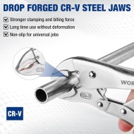 WORKPRO Jeu de 5 pinces-étaux, jeu d'outils de pinces, poignées d'étau en acier au chrome-vanadium, pince à mâchoires incurvées de 5/7/10 pouces, pince à bec long de 6,5/9 pouces WORKPRO Jeu de 5 pinces-étaux, jeu d'outils de pinces, poignées d'étau en acier au chrome-vanadium, pince à mâchoires incurvées de 5/7/10 pouces, pince à bec long de 6,5/9 pouces