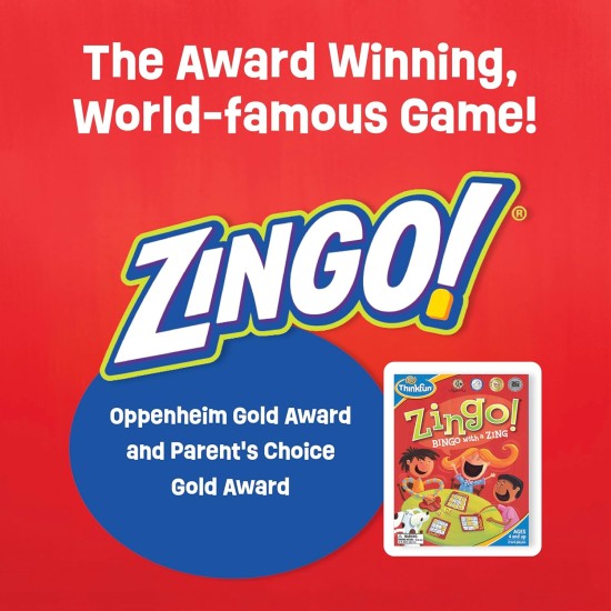 Jeu préscolaire primé ThinkFun Zingo Bingo pour les pré-lecteurs et les premiers lecteurs de 4 ans et plus - L'un des jeux de société les plus populaires pour les garçons et les filles et leurs parents (97700)