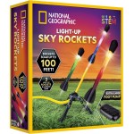 NATIONAL GEOGRAPHIC Air Rocket Toy – Lance-roquettes LED ultime pour enfants, sautez et lancez des fusées lumineuses, alimentées par air, à pointe en mousse jusqu'à 100 pieds