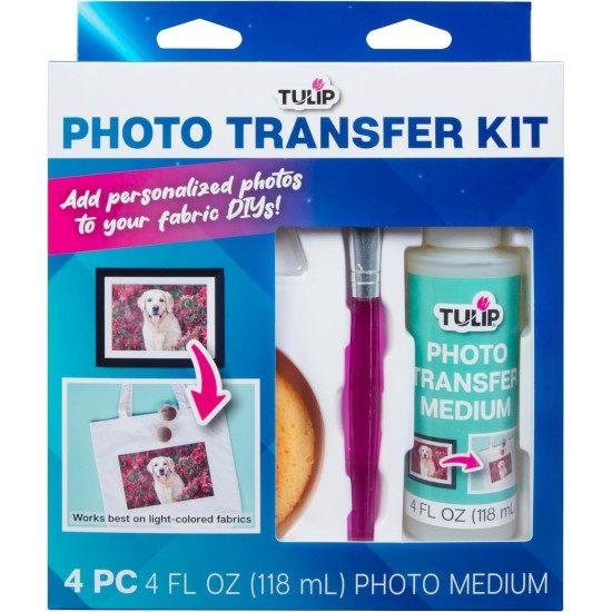 Kit de transfert de photos Tulip pour tissu, kit tout-en-un et facile à utiliser, 4 pièces