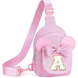 Cadeaux de Pâques pour enfants filles tout-petits, paniers de Pâques, sac à bandoulière rose initial pour enfants filles |