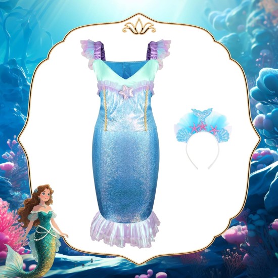 Vêtements de princesse pour petites filles : costume de princesse pour filles en bas âge, jouets pour filles de 3, 4, 5, 6 ans, cadeaux d'anniversaire, cadeau de Noël.