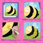 jackinthebox Poke Poke Art – Thème insectes, art et artisanat en tissu sans gâchis, kits de pressage de fleurs, cadeau pour enfants, cadeaux de Pâques pour filles et garçons âgés de 4 5 6 7 8 ans