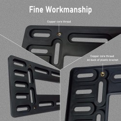 BGGTMO Support de plaque d'immatriculation - Kit de montage de plaque d'immatriculation avant, adaptateur universel de montage de cadre d'étiquette de pare-chocs de voiture avec bouchon à vis en acier inoxydable, attaches de câble BGGTMO Support de plaque d'immatriculation - Kit de montage de plaque d'immatriculation avant, adaptateur universel de montage de cadre d'étiquette de pare-chocs de voiture avec bouchon à vis en acier inoxydable, attaches de câble