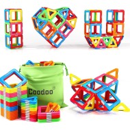 Coodoo Blocs magnétiques améliorés pour enfants en bas âge, jouets STEM robustes pour garçons et filles de 3 ans et plus, apprenant en jouant à des jeux pour les tout-petits, compatibles avec les blocs de construction des grandes marques – Kit de démarrag