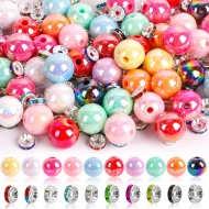 250 pièces de perles pour stylos-perles focales pour stylos perlés, perle acrylique pour stylo perlé, porte-clés de perles d'espacement, Bracelets artisanaux