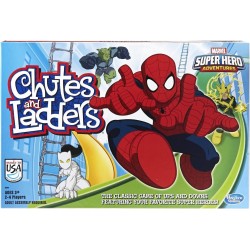 Hasbro Gaming Chutes et échelles : jeu de société Marvel Spider-Man Edition pour enfants de 2 à 4 joueurs, jeux préscolaires, cadeaux de Pâques pour garçons et filles, à partir de 3 ans (exclusivité Amazon)