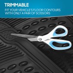 BDK Tapis de sol 4 pièces toutes saisons avec design universel, tapis de sol en caoutchouc durable avec crêtes de capture, imperméable pour voitures, camions, SUV (noir)