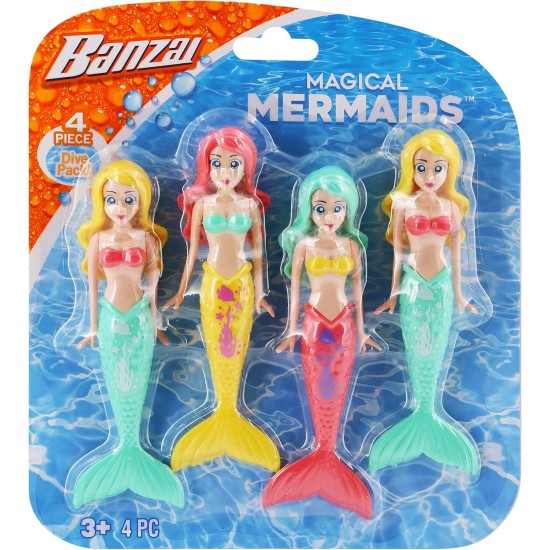 Banzai Dive Mermaids 4pc Les couleurs peuvent varier