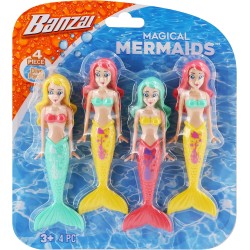 Banzai Dive Mermaids 4pc Les couleurs peuvent varier