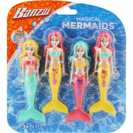 Banzai Dive Mermaids 4pc Les couleurs peuvent varier