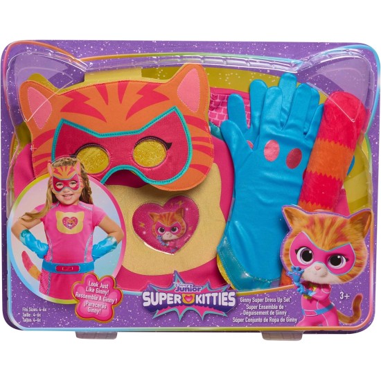 Disney Junior SuperKitties Ginny Ensemble de déguisement 5 pièces pour jeu de rôle de super-héros avec masque, gants et queue, taille 4 à 6X, enfants de 3 ans et plus par Just Play, jouets pour enfants à partir de 3 ans par Just Play Disney Junior SuperKitties Ginny Ensemble de déguisement 5 pièces pour jeu de rôle de super-héros avec masque, gants et queue, taille 4 à 6X, enfants de 3 ans et plus par Just Play, jouets pour enfants à partir de 3 ans par Just Play