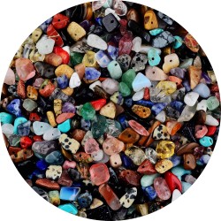 Perles de pierre naturelles multicolores de 5 à 8 mm, environ 400 pièces de pierres précieuses irrégulières, cristaux de guérison, pierres en vrac, trou de perle percé, bricolage pour la fabrication de bracelets, de bijoux, d'artisanat (5-8 mm, multicolor