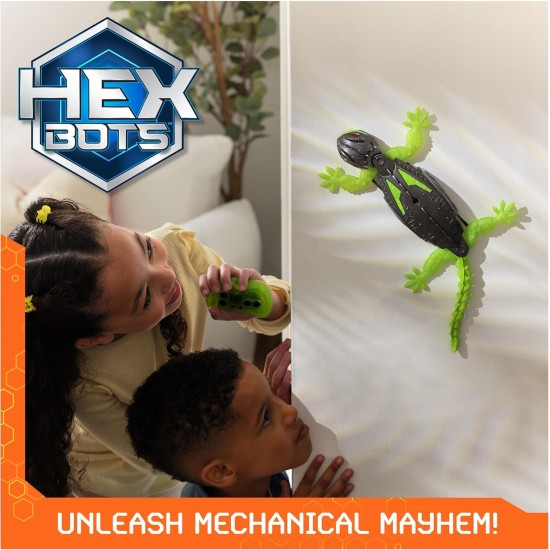 HEX BOTS Wall Crawler Gecko avec technologie officielle d'escalade murale, robot télécommandé rechargeable, jouets pour enfants, jouets farces pour garçons et filles à partir de 4 ans