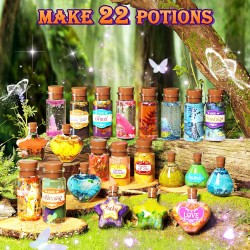 Kit de potions magiques pour filles – Kit de potions féeriques 22 potions, kit de mélange magique pour enfants de 6, 7, 8, 9, 10, 12 ans et plus, kit de fabrication de potions mystérieuses, kit d'artisanat, cadeaux, jouets pour Noël, Halloween, anniversai