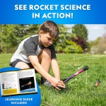 NATIONAL GEOGRAPHIC Air Rocket Toy – Lance-roquettes LED ultime pour enfants, sautez et lancez des fusées lumineuses, alimentées par air, à pointe en mousse jusqu'à 100 pieds